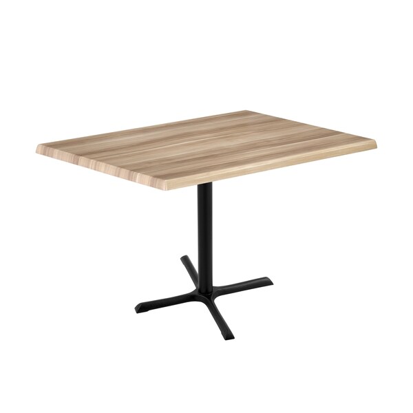 36" Tall OD211 Black Table Base 30" x 30" Foot 30" x 48" Natural Top by the HollBar Stool Co.